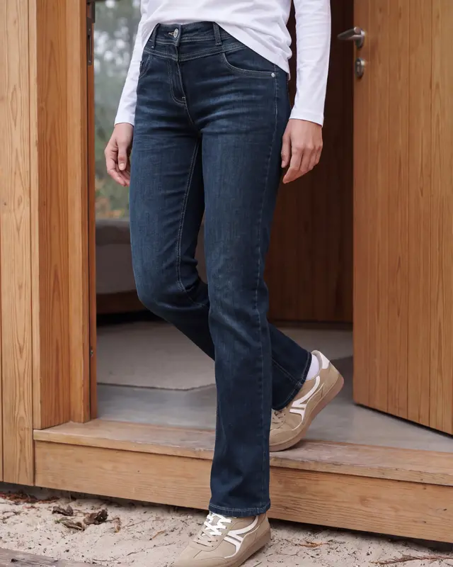 Cecil Bootcut Jeans Toronto - Dark Blue Wash
