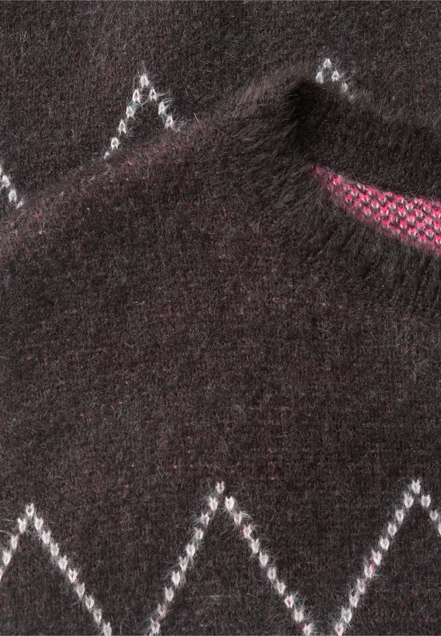 Cecil Jumper with Argyle Print - Truffle Brown