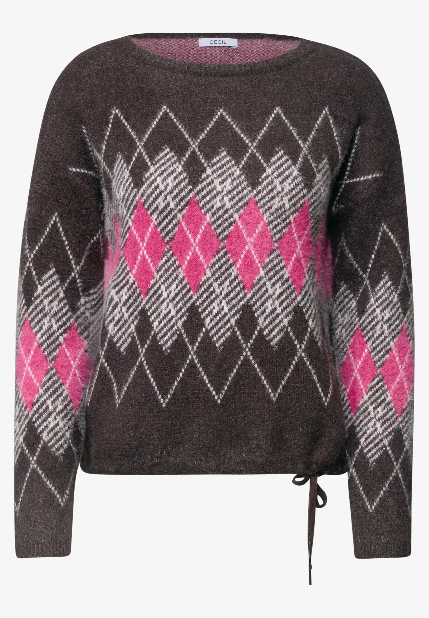 Cecil Pullover mit Argyle Muster - Truffle Brown