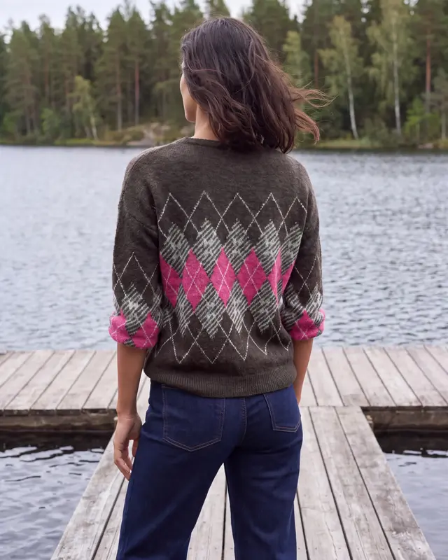 Cecil Pullover mit Argyle Muster - Truffle Brown