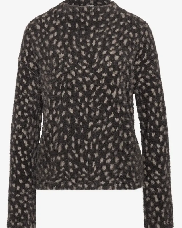 Street One Shirt mit Stehkragen - Black Coffee