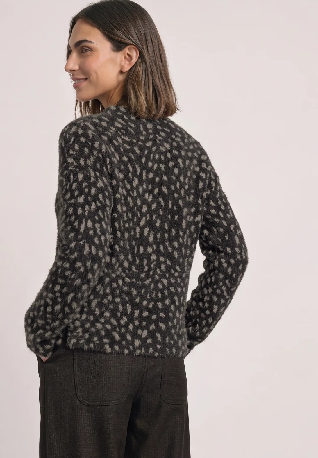 Street One Shirt met Col - Black Coffee