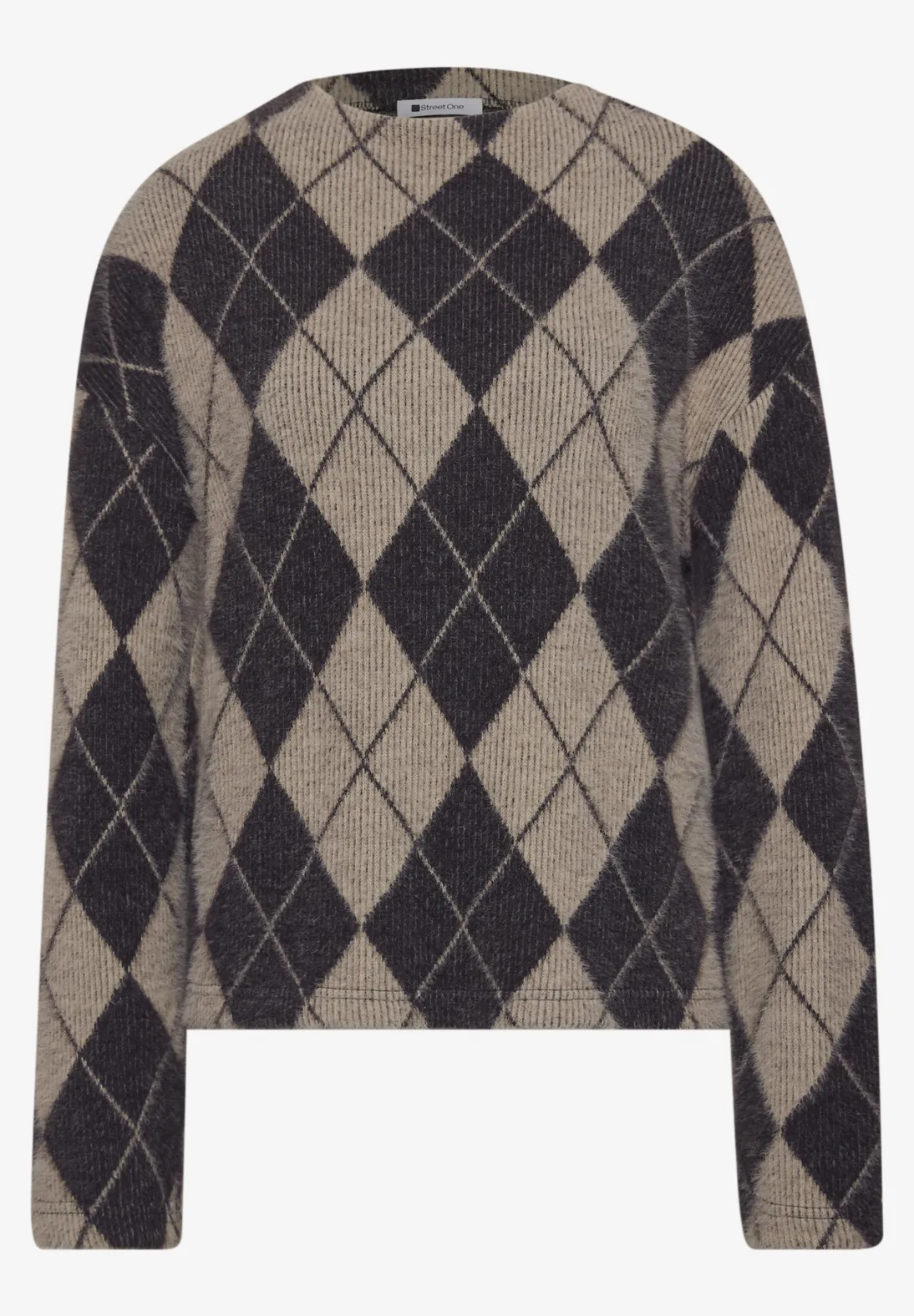 Street One Shirt mit Stehkragen - Clay Sand
