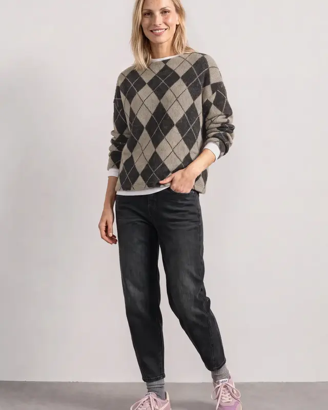 Street One Shirt mit Stehkragen - Clay Sand