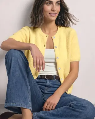 Street One Short Sleeve Cardigan - Sunbeam Yellow