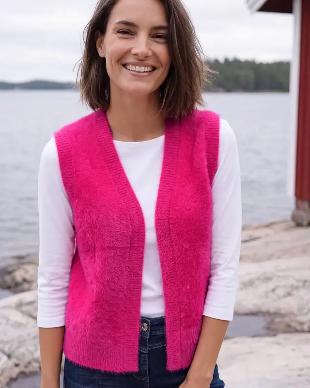 Cecil Open Vest, Verengaren - Pink Flash
