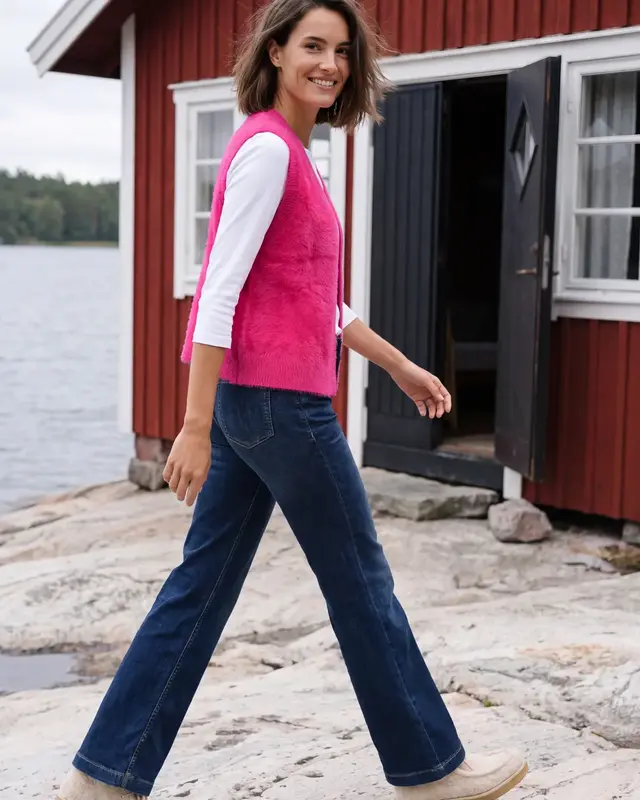 Cecil Open Vest, Verengaren - Pink Flash