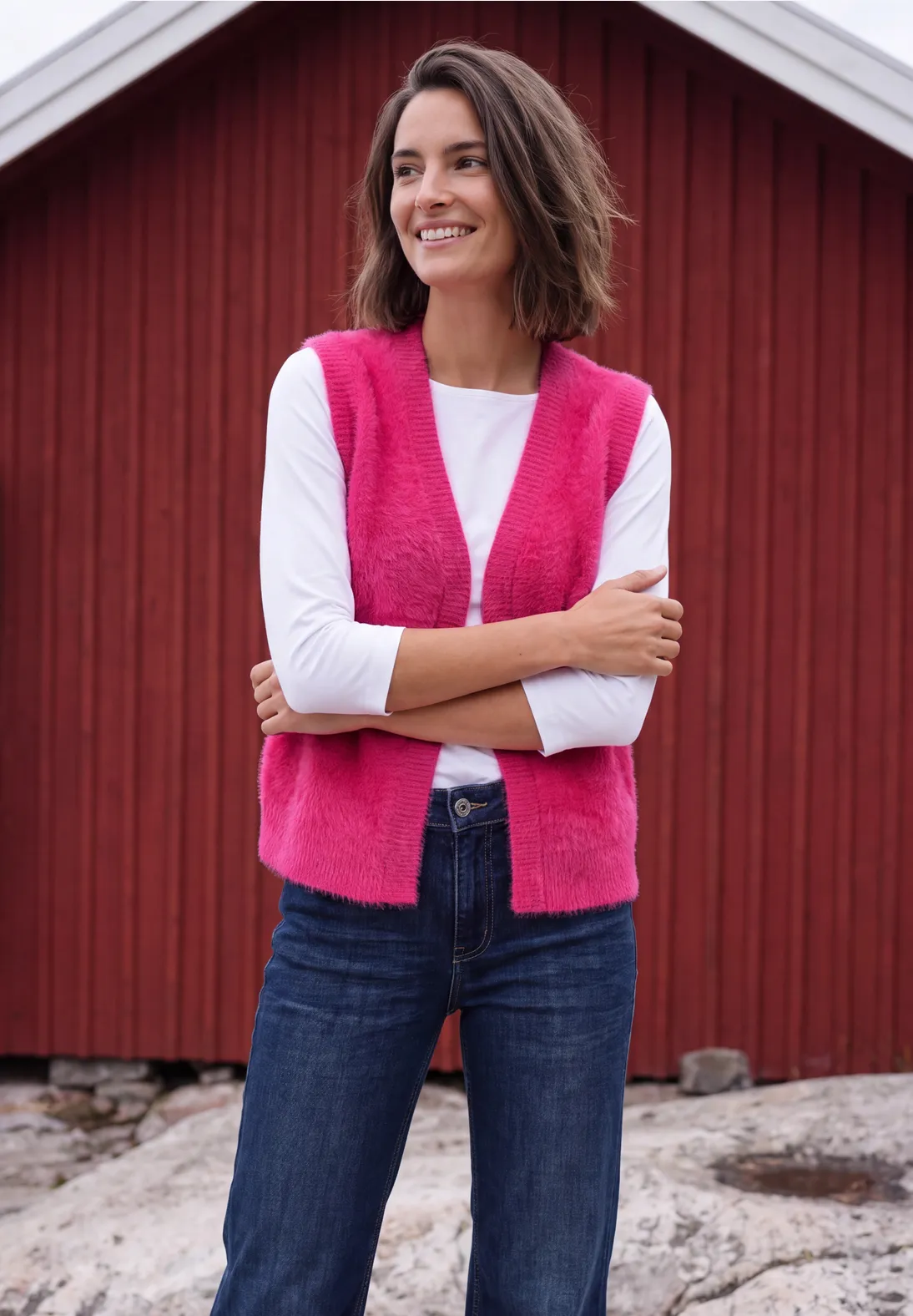 Cecil Open Vest, Verengaren - Pink Flash
