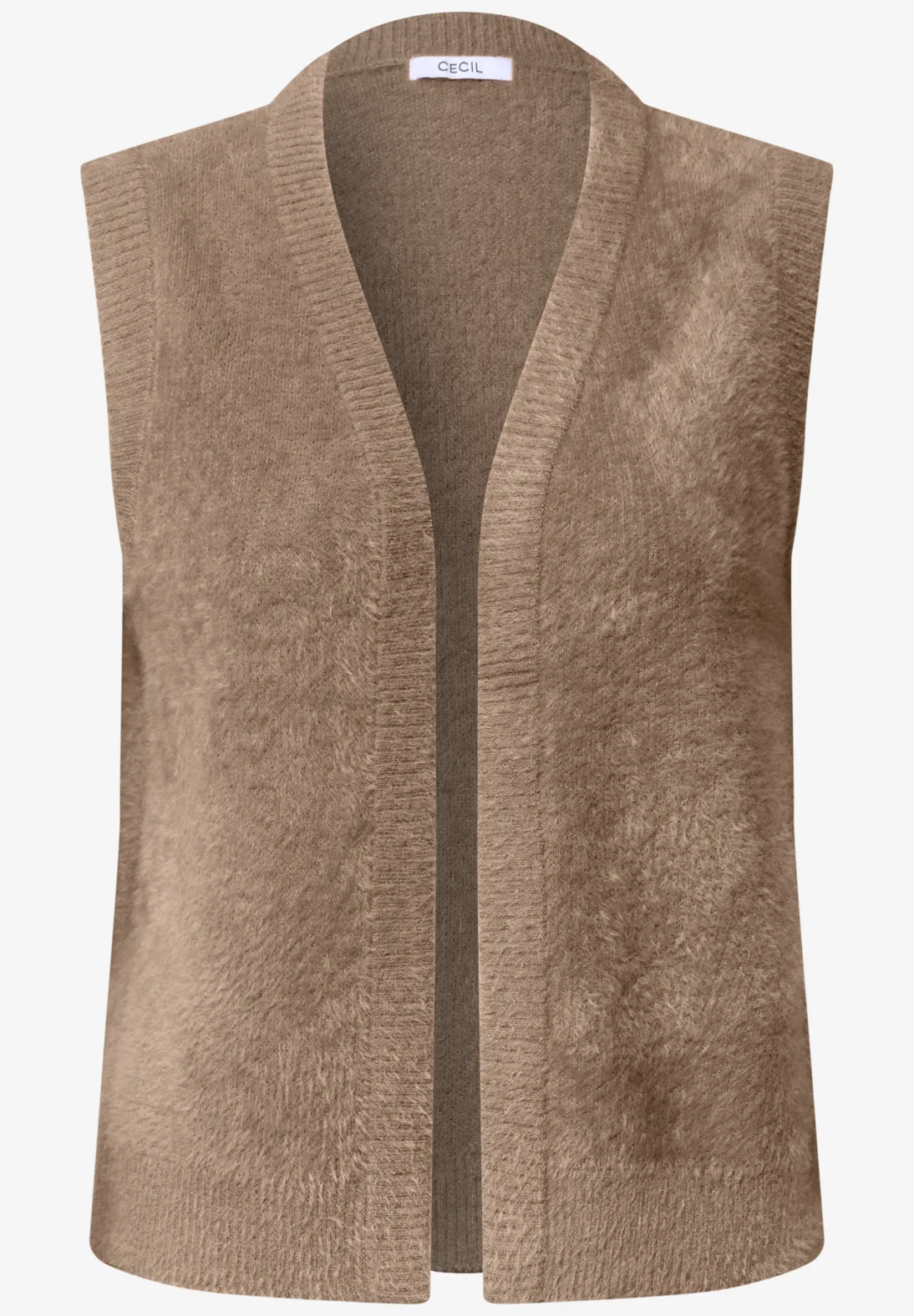 Cecil Open Cardigan, Federgarn - Creamy Mocha