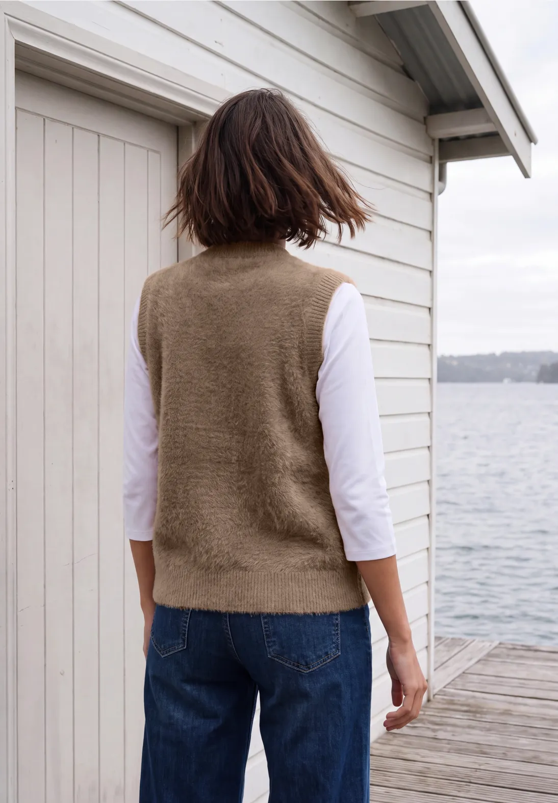 Cecil Open Vest, Verengaren - Creamy Mocha