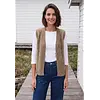 Open Cardigan, Federgarn - Creamy Mocha