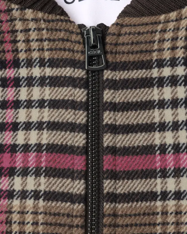 Cecil Blouson mit Karo und Wolle - Dark Toffee Brown