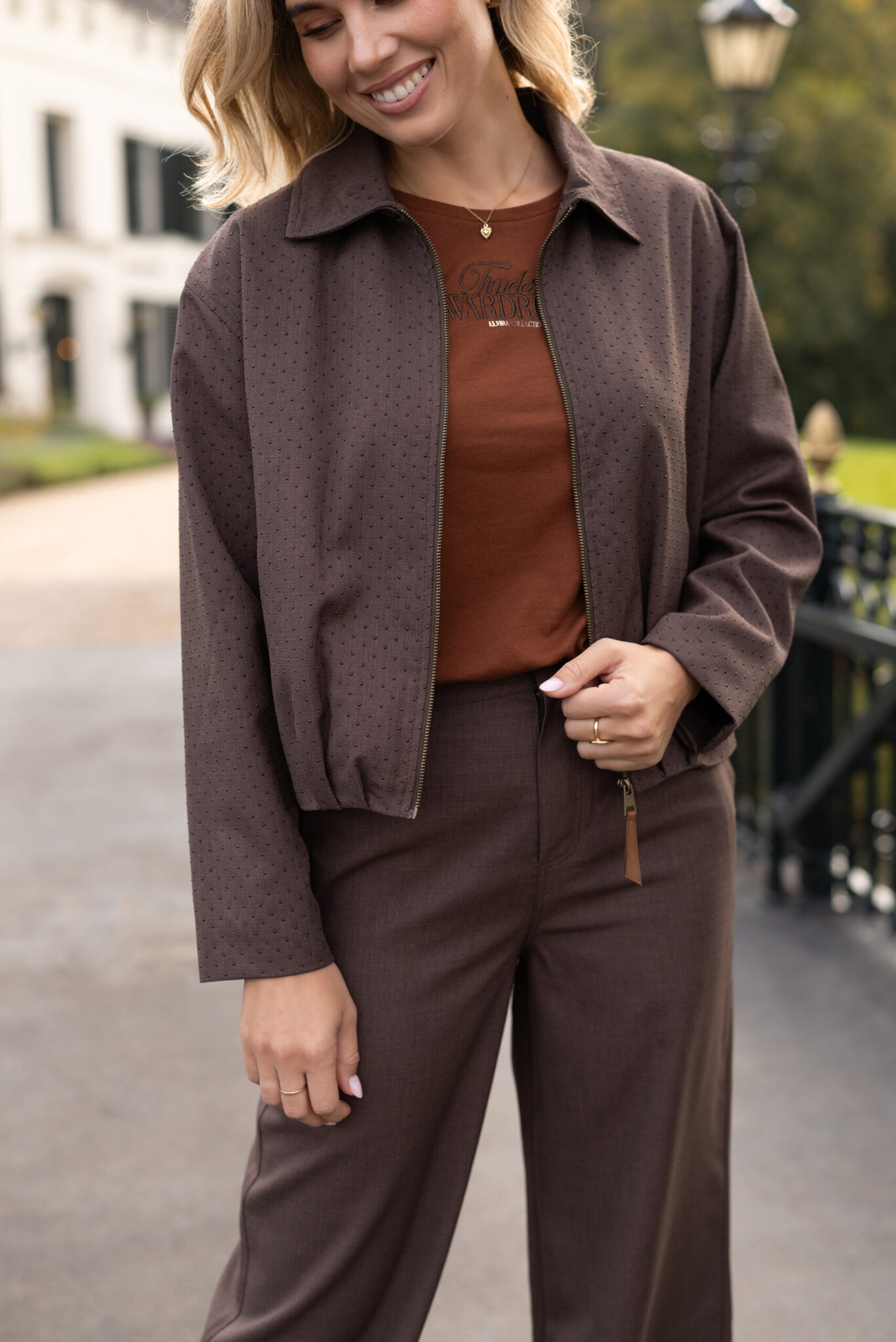 Elvira Collections Jacket Kim - Walnut Dots