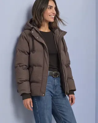Street One Jacket with Hood - Auburn Brown