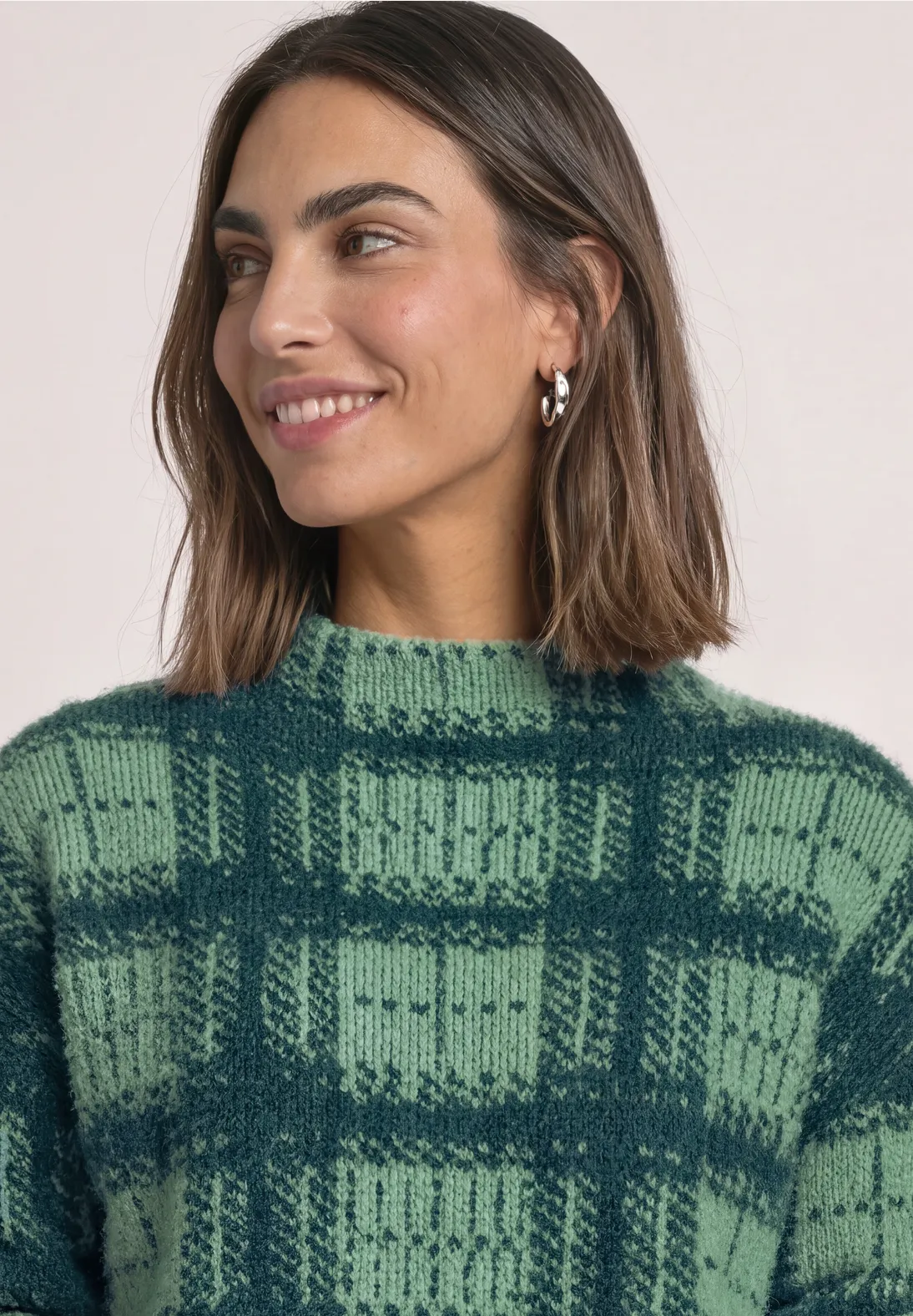 Street One Shirt met Col - Stormy Green