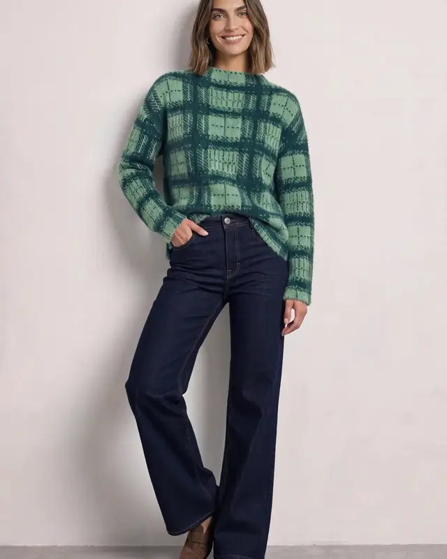 Street One Shirt mit Rollkragen - Stormy Green