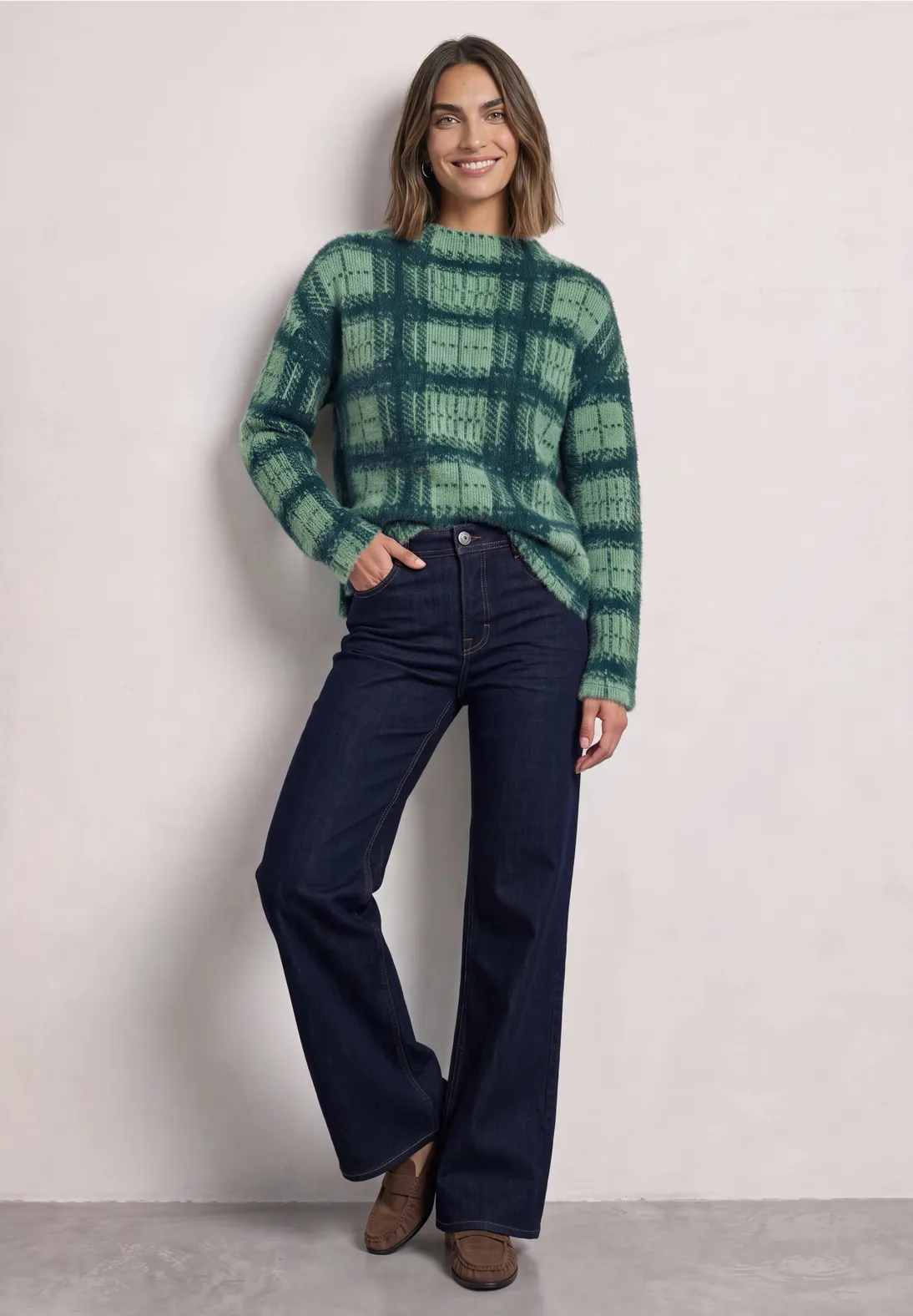 Street One Shirt mit Rollkragen - Stormy Green