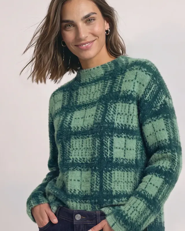 Street One Shirt with Turtleneck - Stormy Green