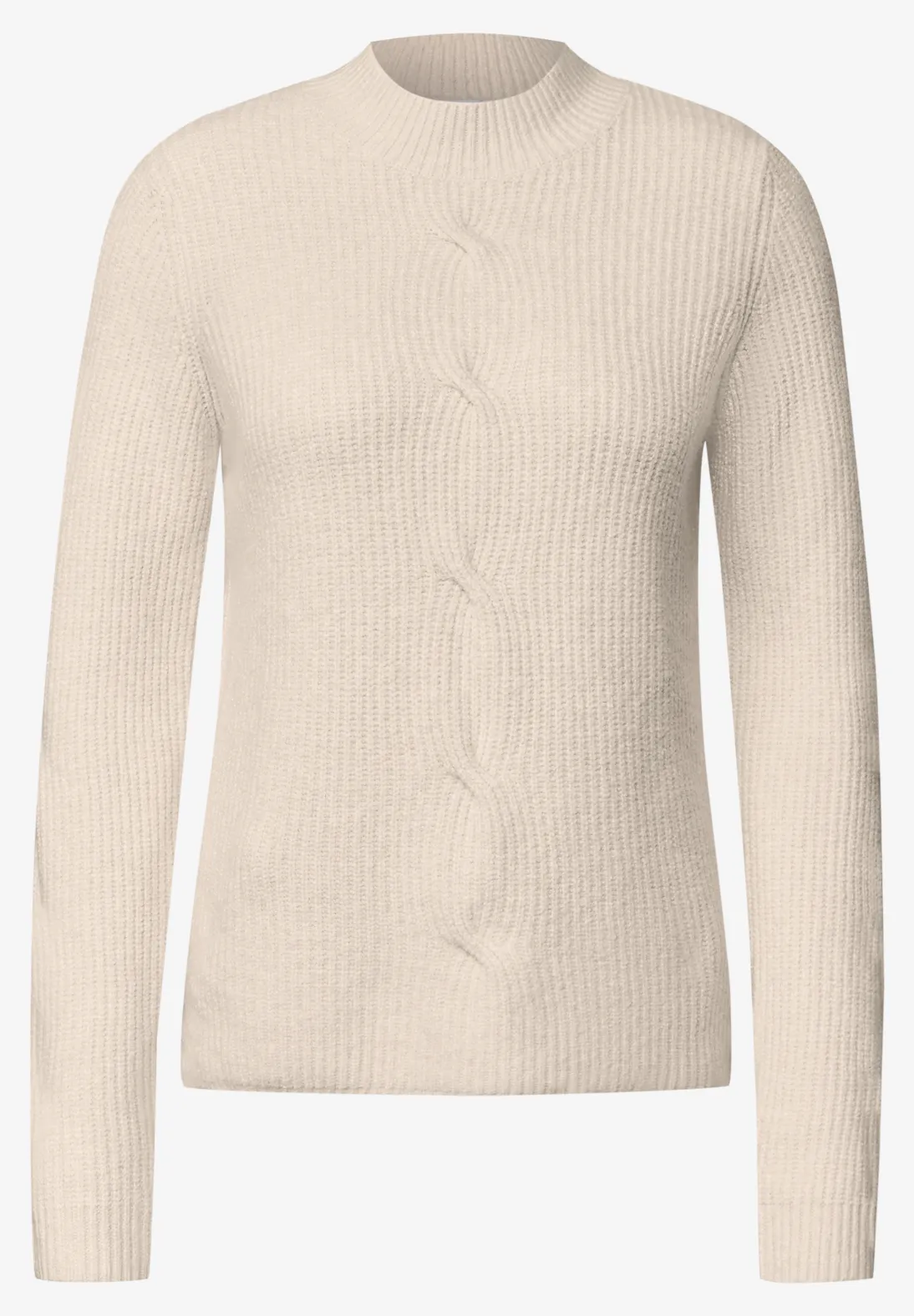 Cecil Pullover mit Zopfmuster - Oat Milk Beige Melange