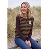 Teddy Vest met Strepen - Creamy Mocha