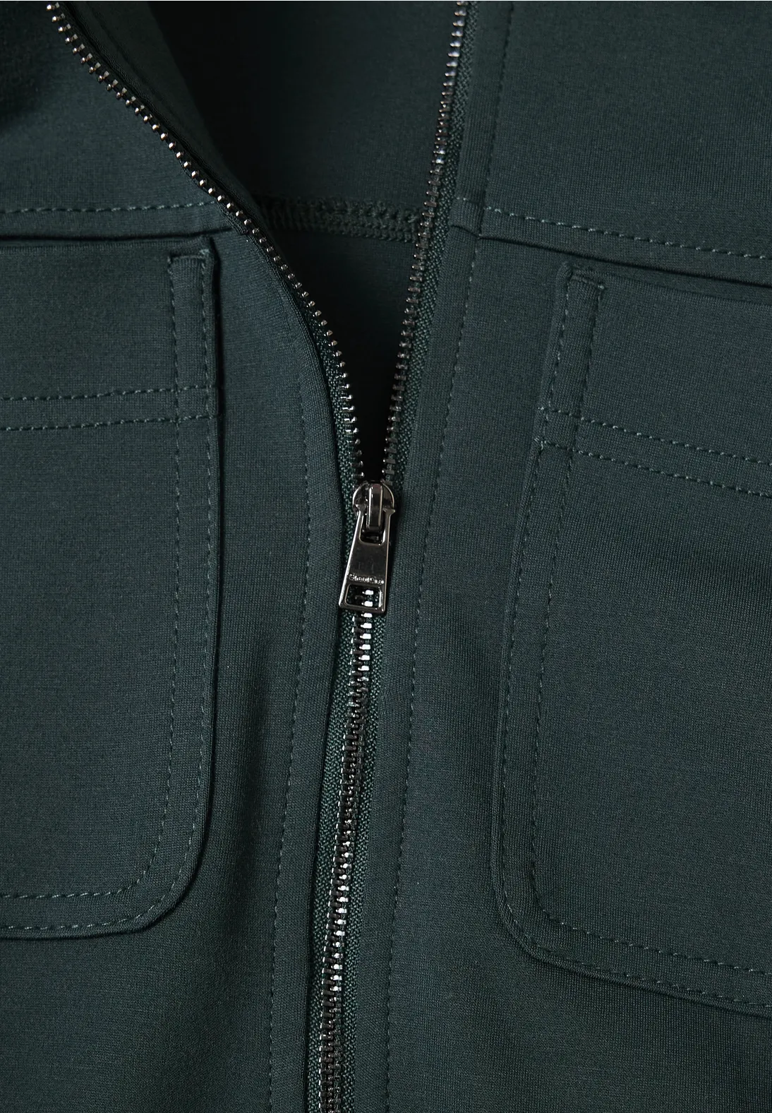 Street One Jacket with Collar - Stormy Green