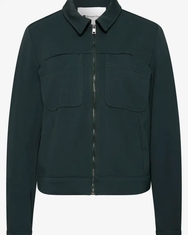 Street One Jacket with Collar - Stormy Green