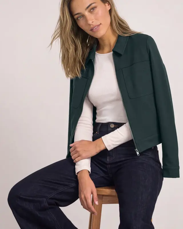 Street One Jacke mit Hemdkragen - Stormy Green