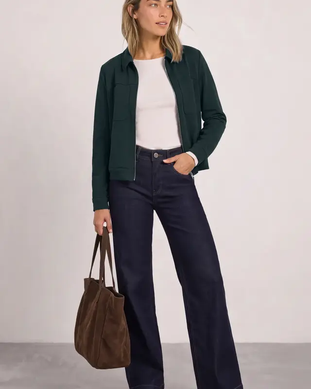 Street One Jacket with Collar - Stormy Green