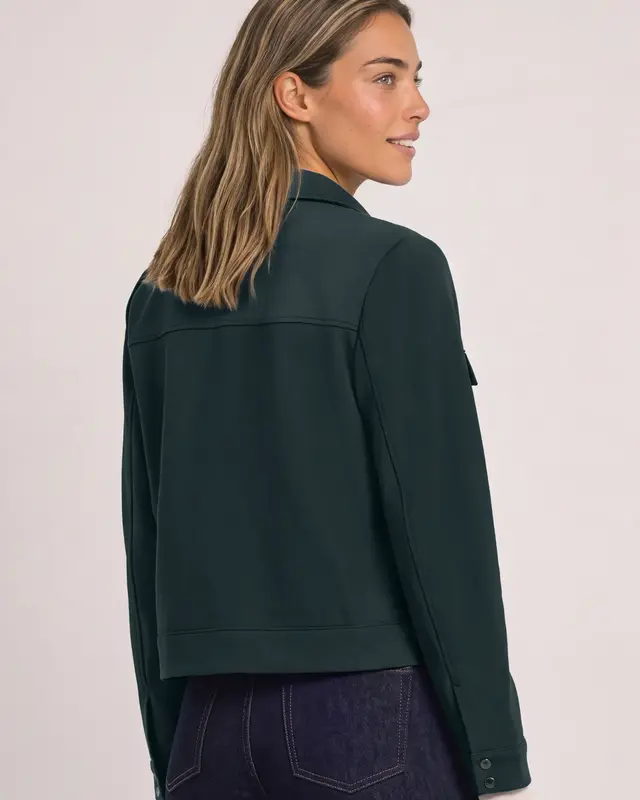 Street One Jacket with Collar - Stormy Green