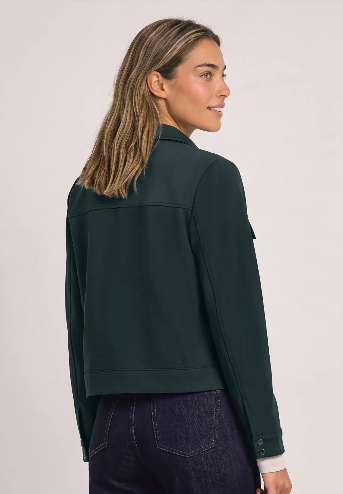 Street One Jacke mit Hemdkragen - Stormy Green