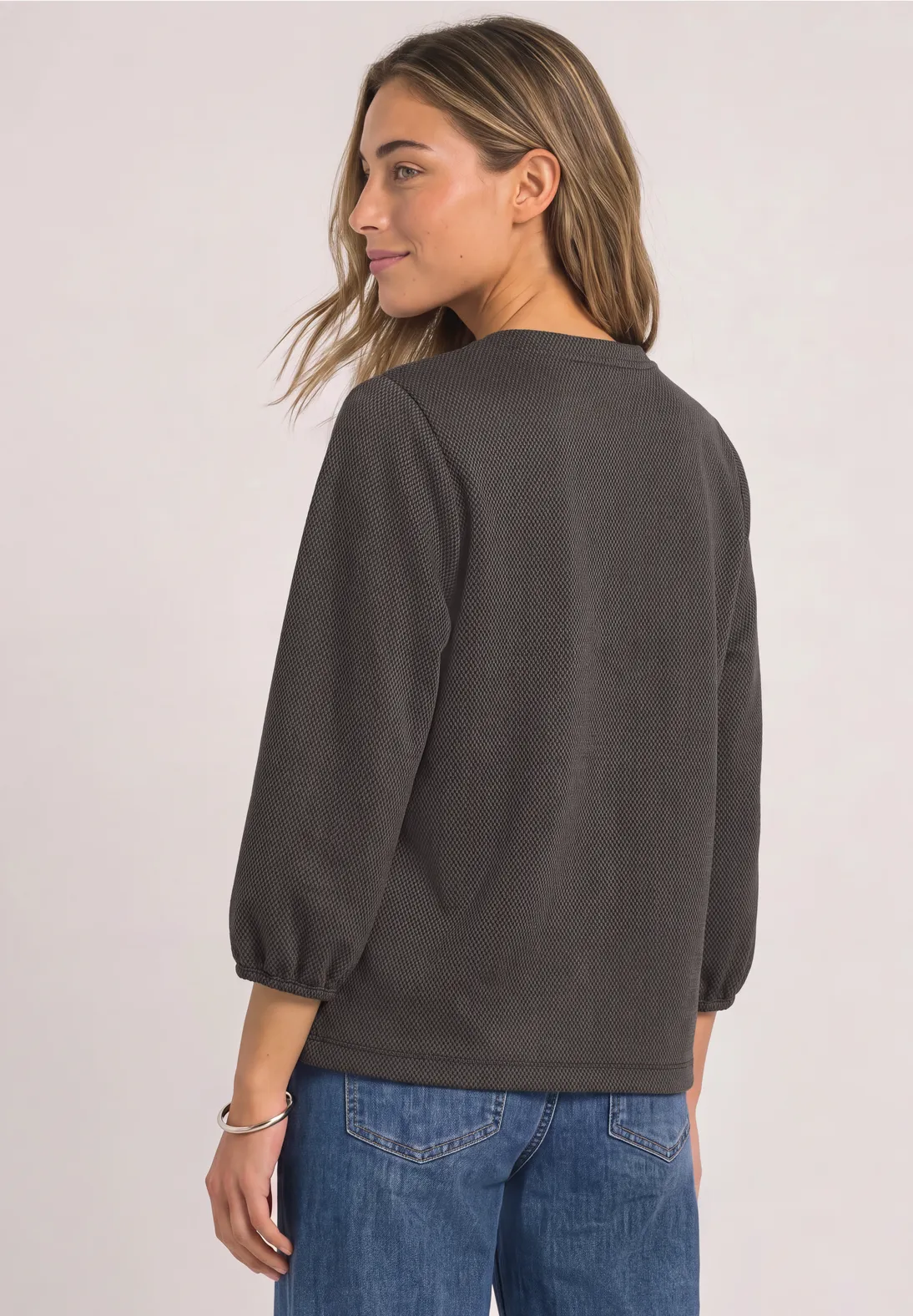 Street One Shirt met Patroon - Light Terra Mocha