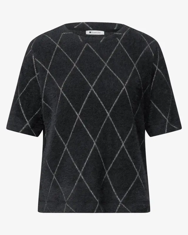 Street One Shirt with Check - Armor Grey