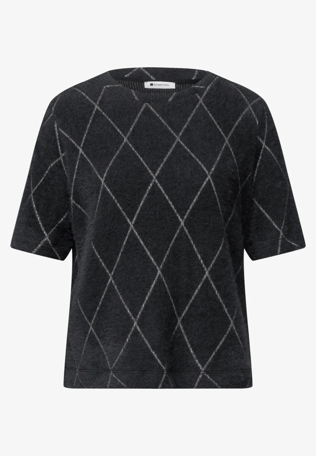 Street One Shirt with Check - Armor Grey