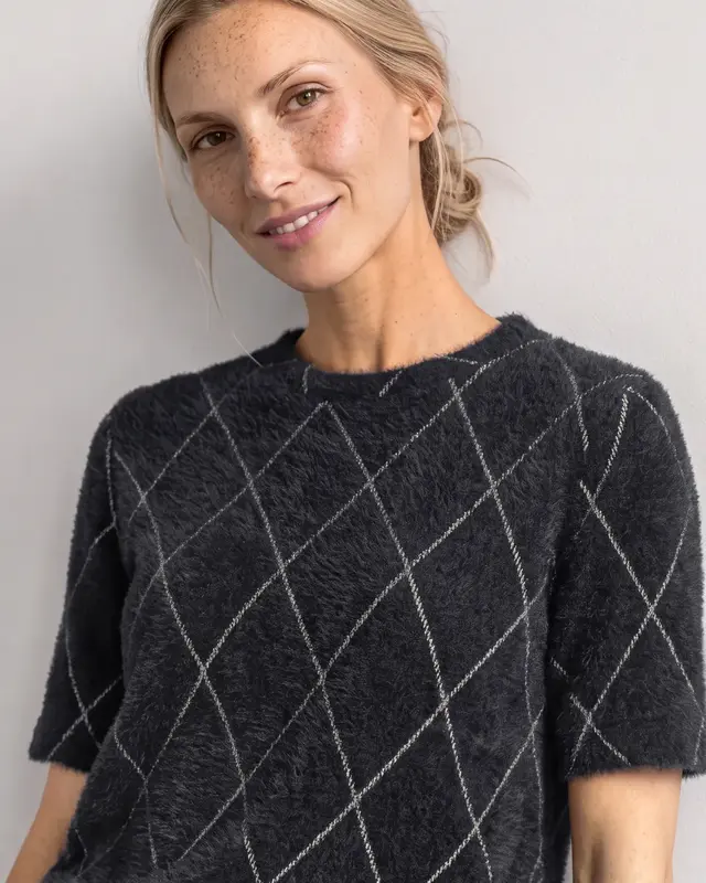Street One Shirt with Check - Armor Grey