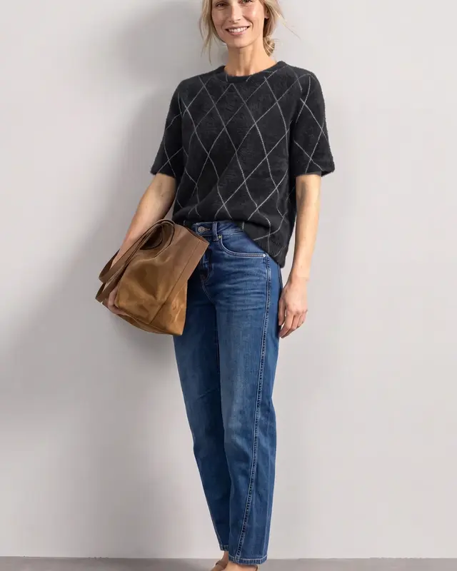 Street One Shirt with Check - Armor Grey