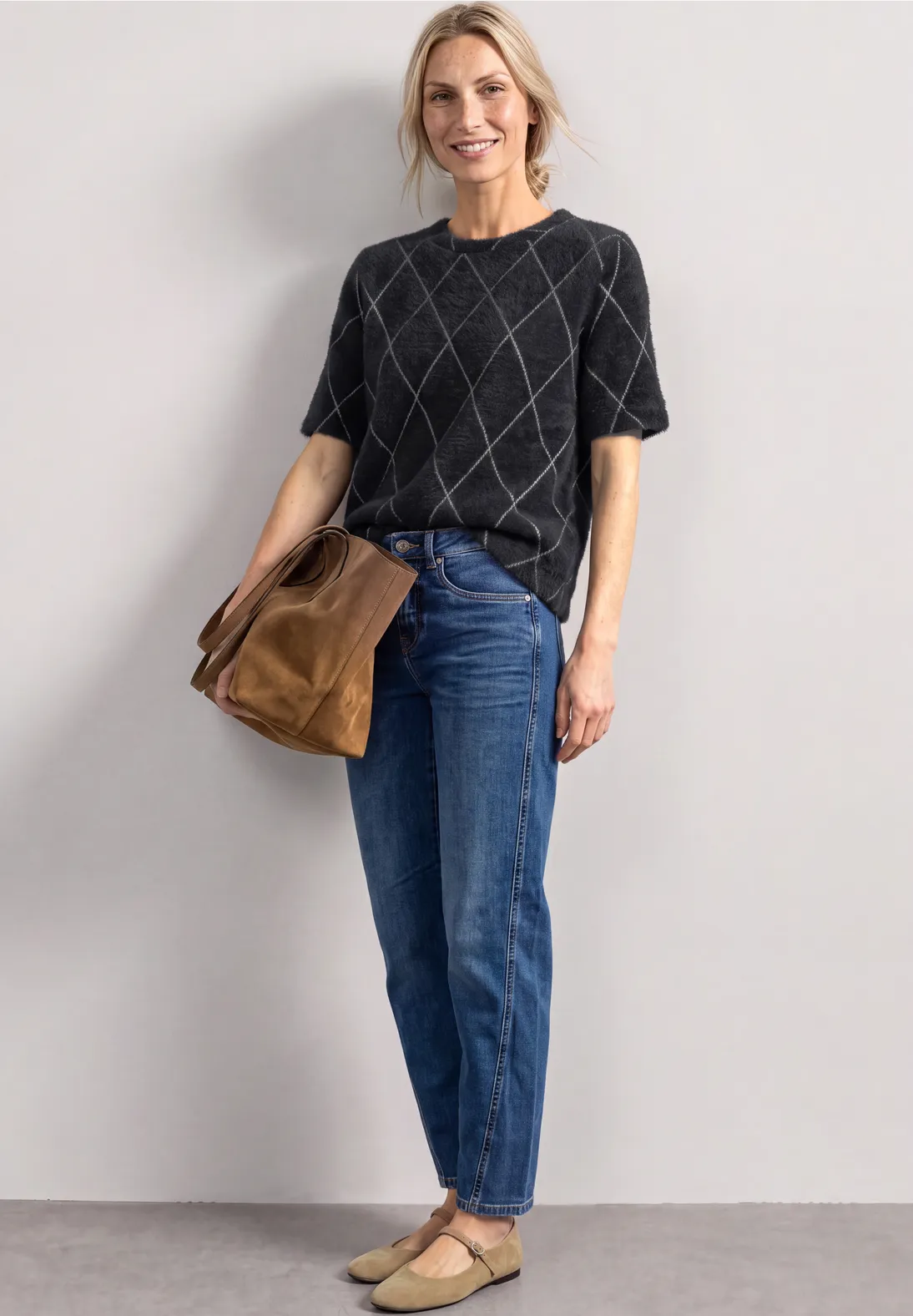 Street One Shirt mit Karo - Armor Grey