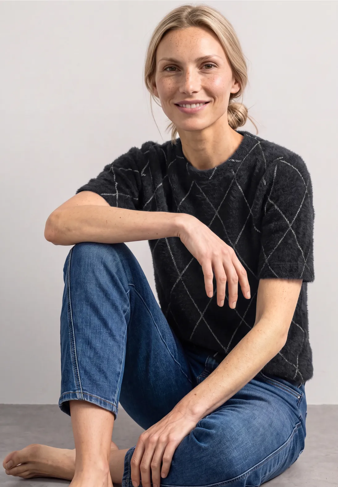 Street One Shirt mit Karo - Armor Grey