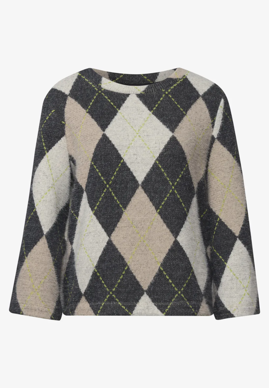 Street One Shirt mit Argyle Muster - Armor Grey
