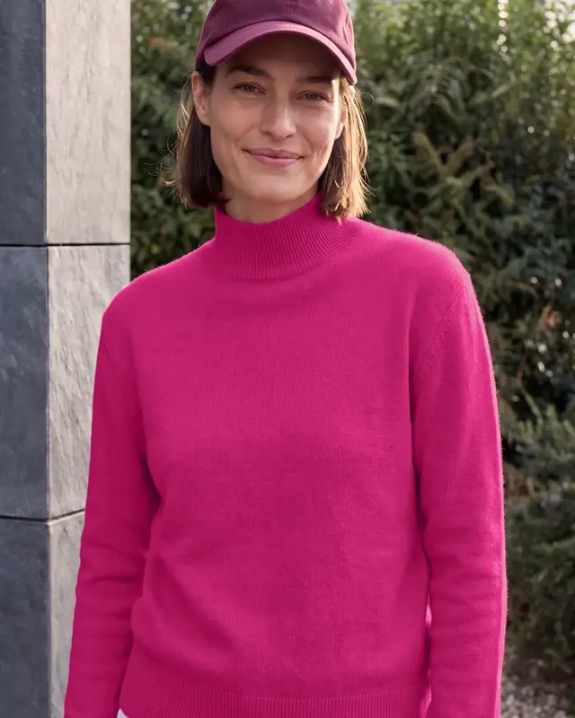 Cecil Pullover mit Rollkragen - Pink Flash Melange