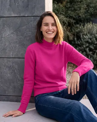 Cecil Pullover mit Rollkragen - Pink Flash Melange