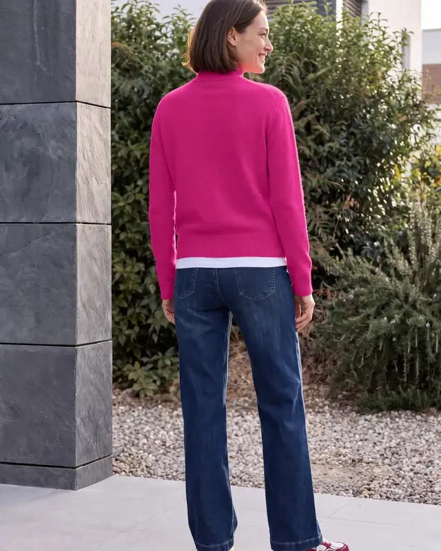 Cecil Pullover mit Rollkragen - Pink Flash Melange