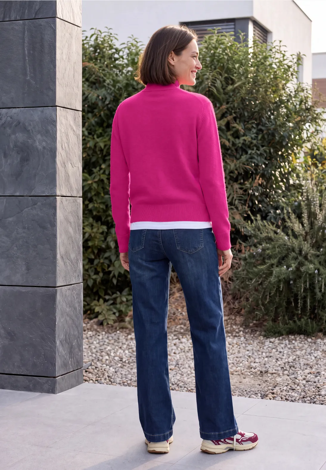 Cecil Pullover mit Rollkragen - Pink Flash Melange