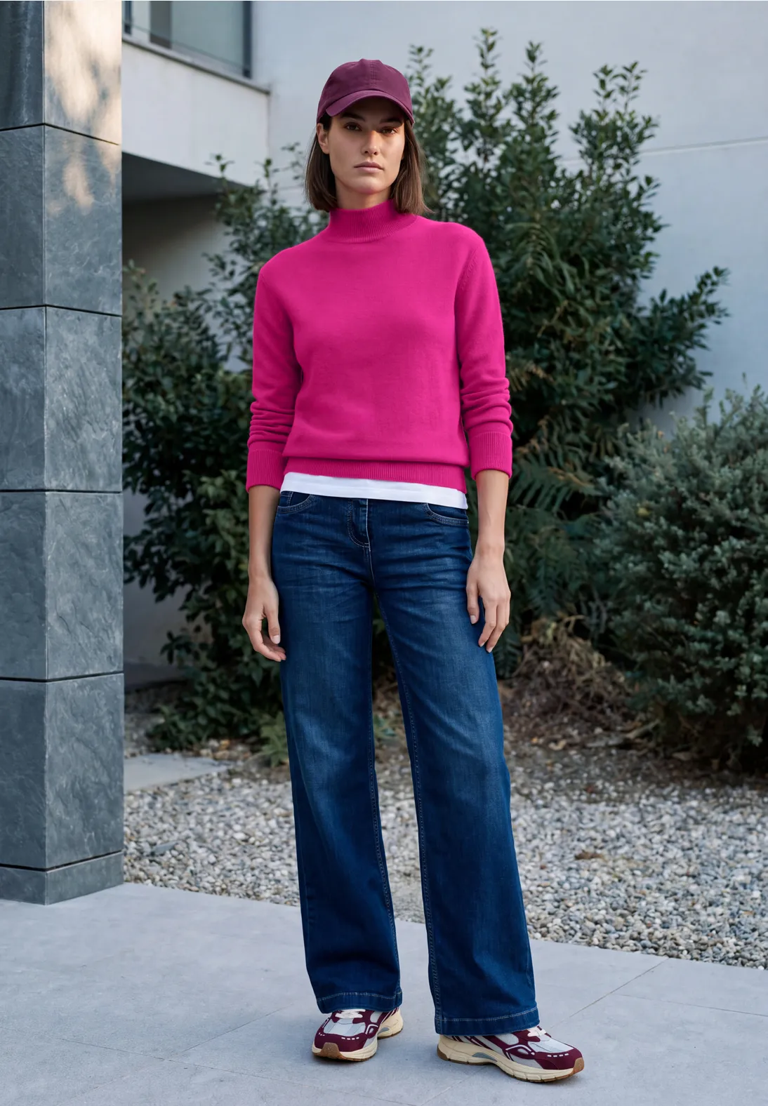 Cecil Jumper with Turtleneck - Pink Flash Melange