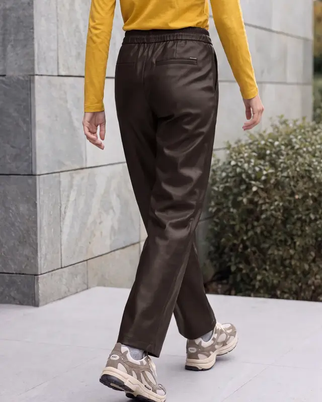 Cecil Leer Look Broek Neele - Truffle Brown