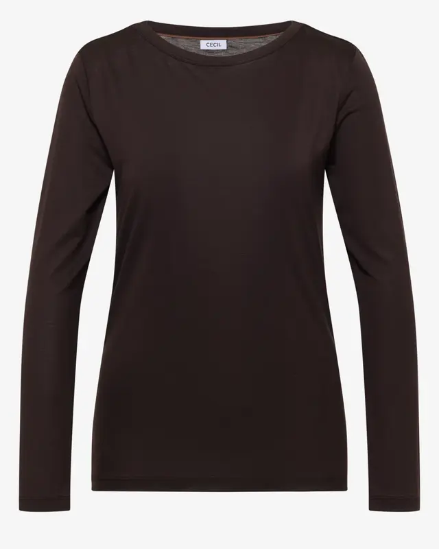 Cecil Longsleeve mit U-Boot Ausschnitt - Truffle Brown