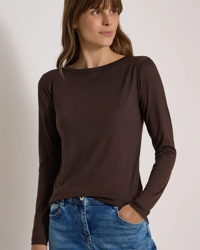 Cecil Longsleeve met Boothals - Truffle Brown