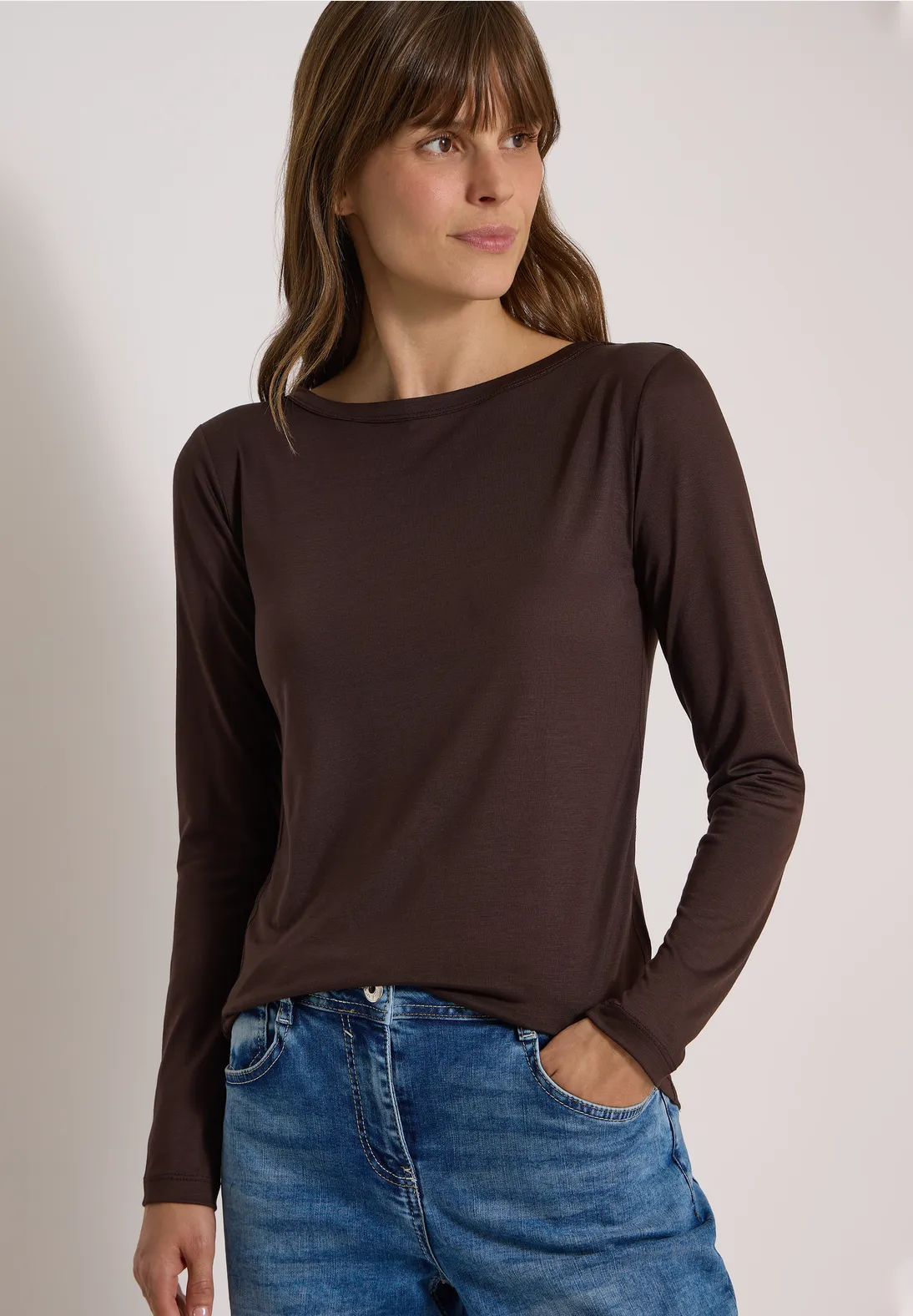 Cecil Longsleeve met Boothals - Truffle Brown