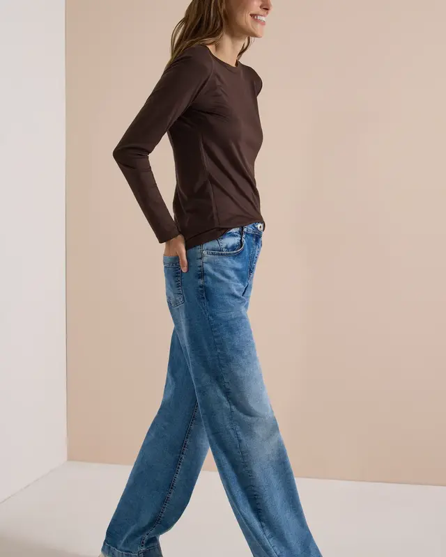 Cecil Longsleeve mit U-Boot Ausschnitt - Truffle Brown
