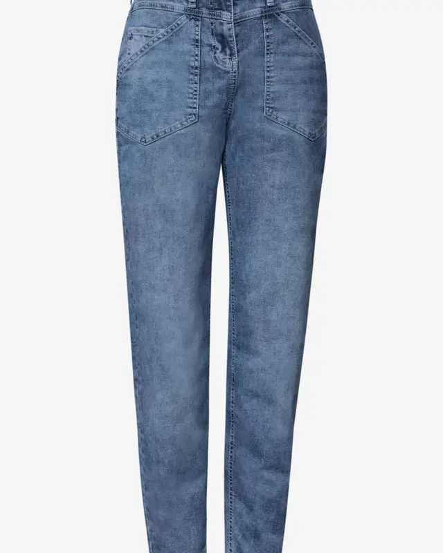Cecil Barrel Jeans Scarlett - Mid Blue Wash