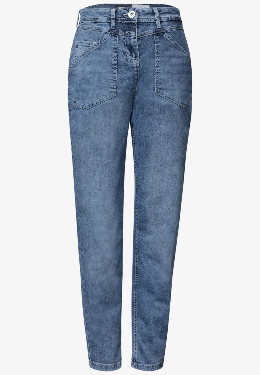 Cecil Barrel Jeans Scarlett - Mid Blue Wash